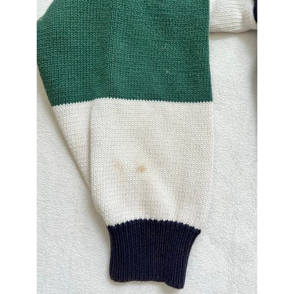 New River Vintage 90s Striped Golf 100% Cotton Crewneck Sweater XL - Picture 7 of 8